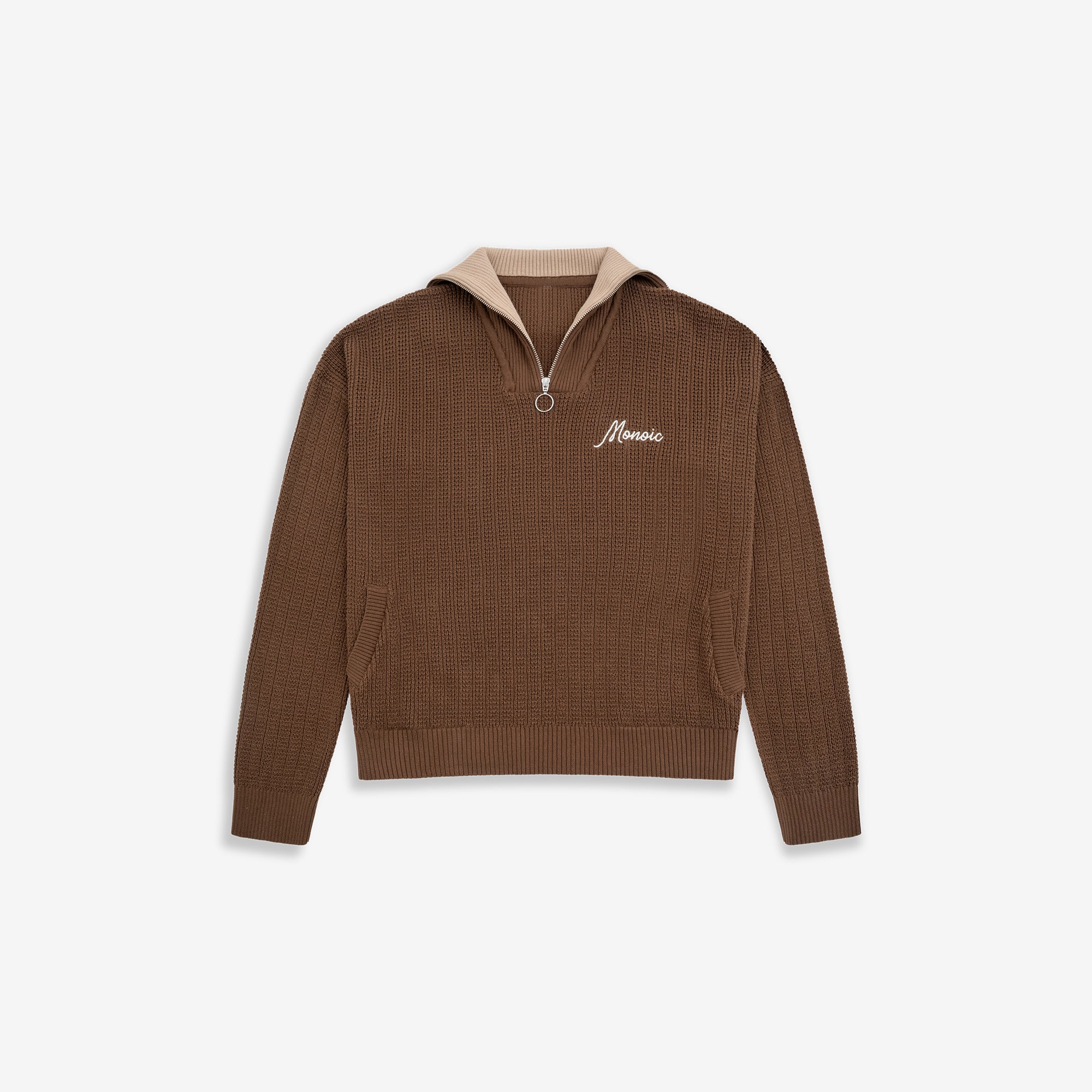 Monoic Zip Funnel Neck Knitwear