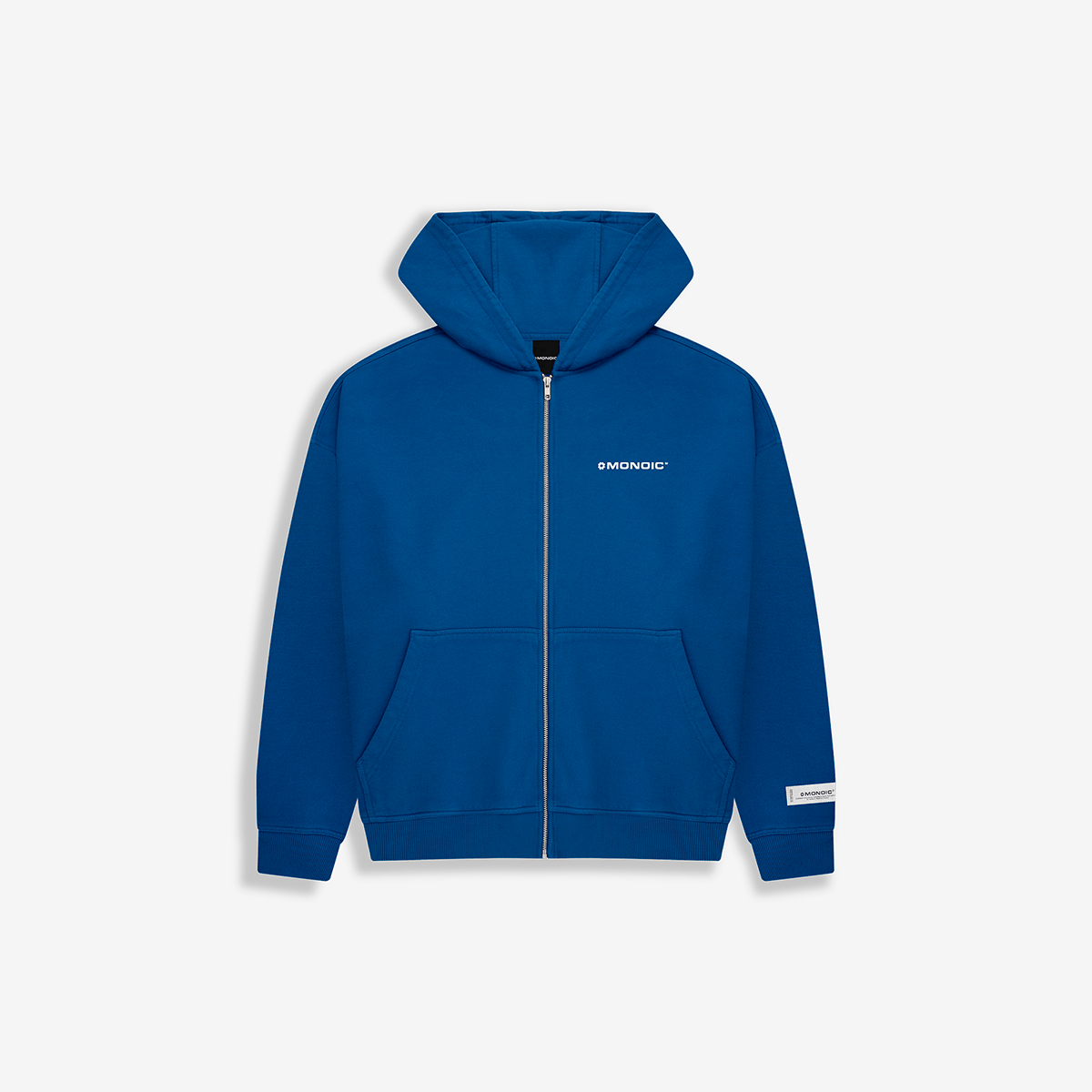 Monoic Zip Hoodie Oversized Básico V4 - Azul Cobalto