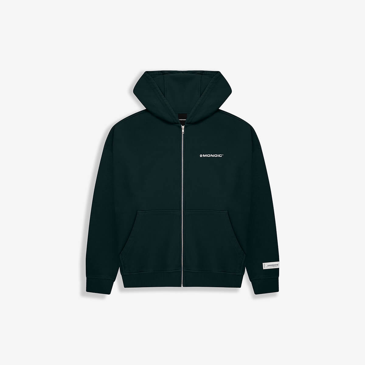 Monoic Zip Hoodie Oversized Básico V4 - Forest Green