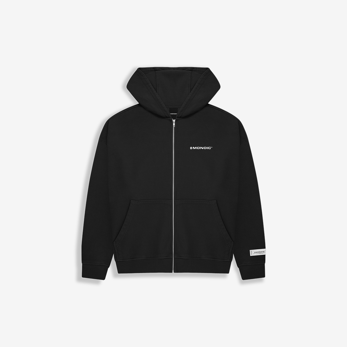 Monoic Zip Hoodie V3 - Negro Oscuro