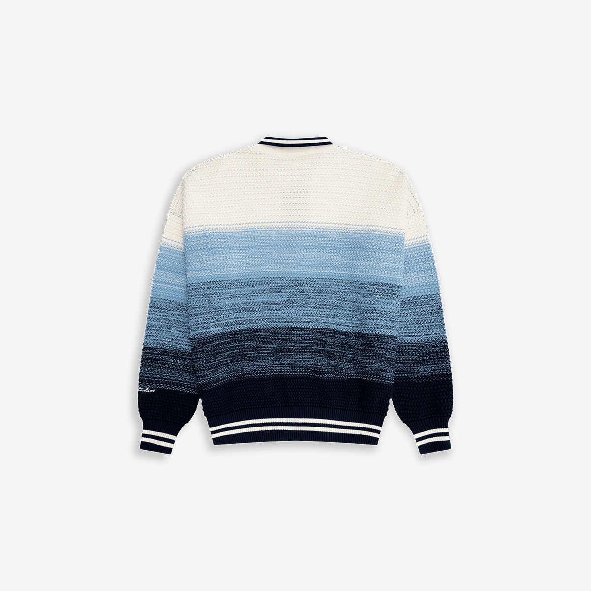 Monoic Zip Polo Gradient Knitwear - Azul y Crema