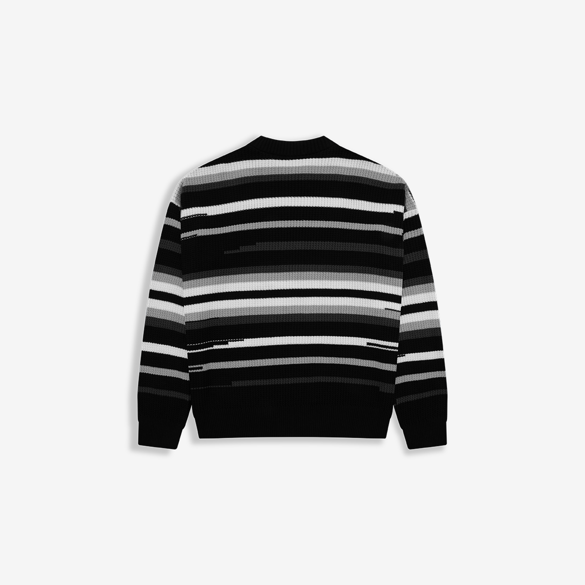 Monoic Striped Knitwear Sweater – Negro, Crema y Gris