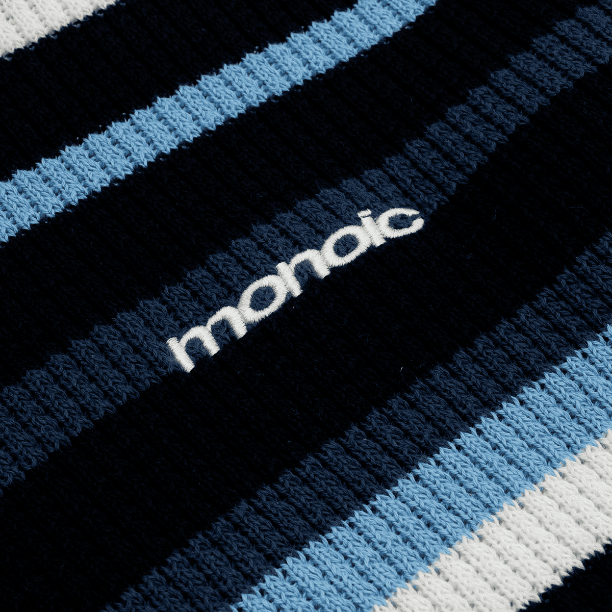 Monoic Striped Knitwear Sweater – Azul, Crema y Negro
