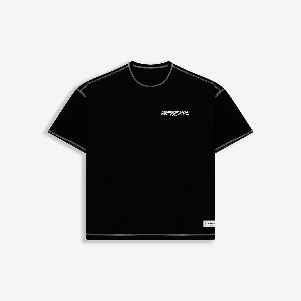 Monoic Camiseta Boxy Fit Design Collective - Negro Oscuro