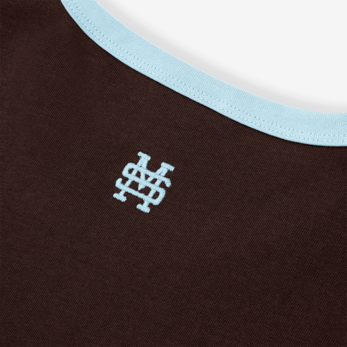 Monoic Camiseta Ringer Tee – Café y Azul