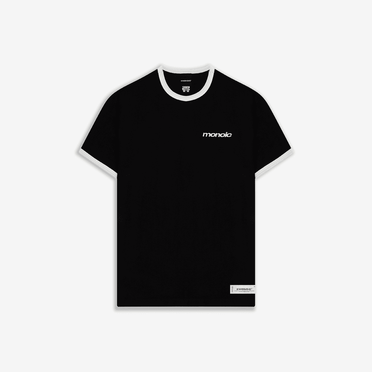Monoic Camiseta Ringer Tee – Negro y Off White