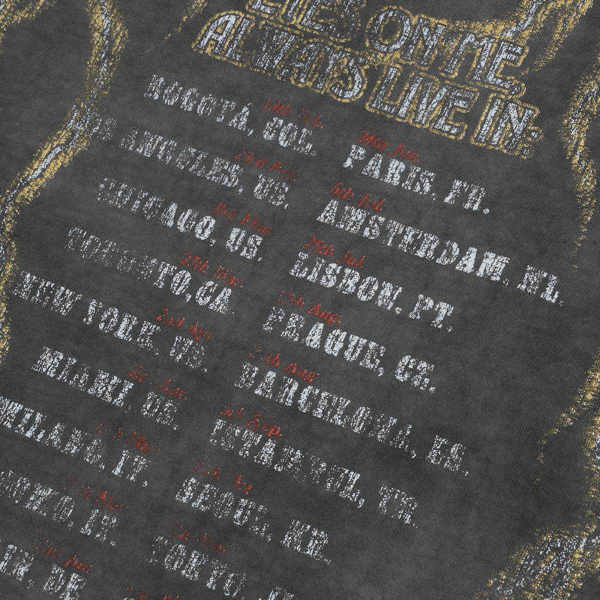 Monoic Camiseta Boxy Fit World Tour - Gris Desgastado (Exclusiva)