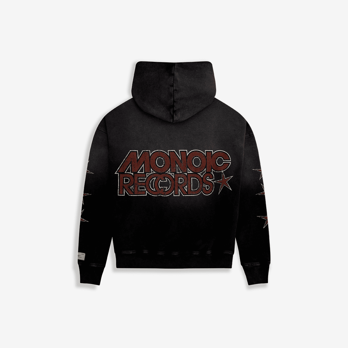 Monoic Zip Hoodie Monoic Records - Negro Desgastado