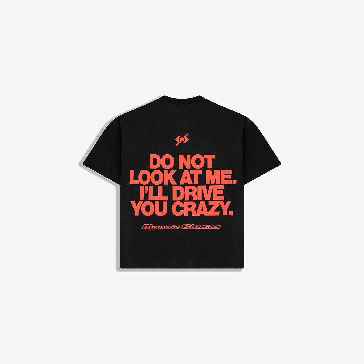 Monoic Camiseta Boxy Fit Don't Look Negro Oscuro