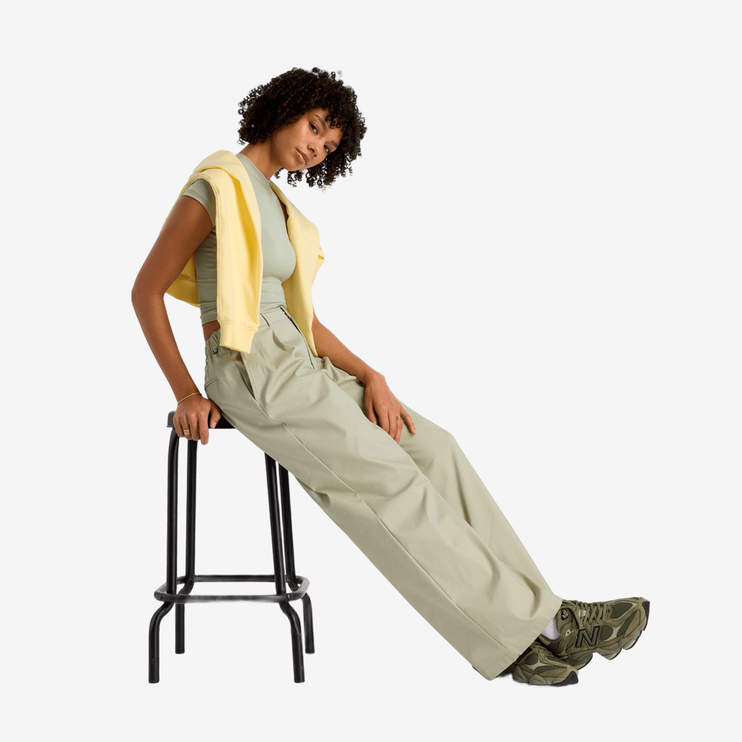 Women's New Balance Boylston Twill Trouser 'Olivine'