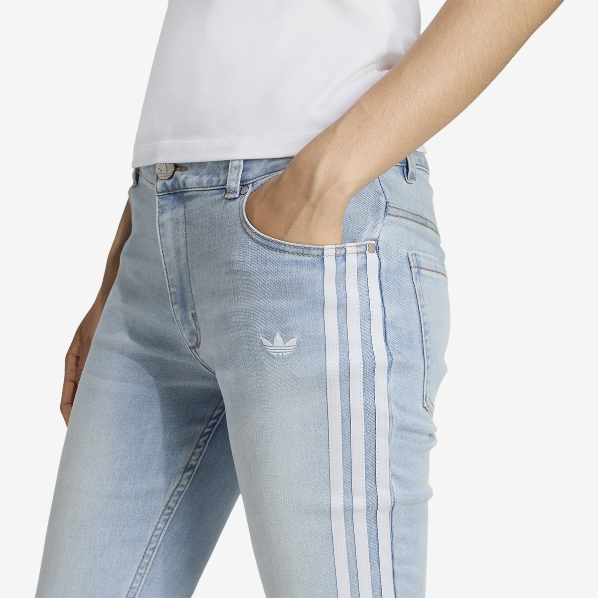 Women's adidas Adilenium Season 4 Teamgeist Slim LR Denim Pants 'Light Blue'