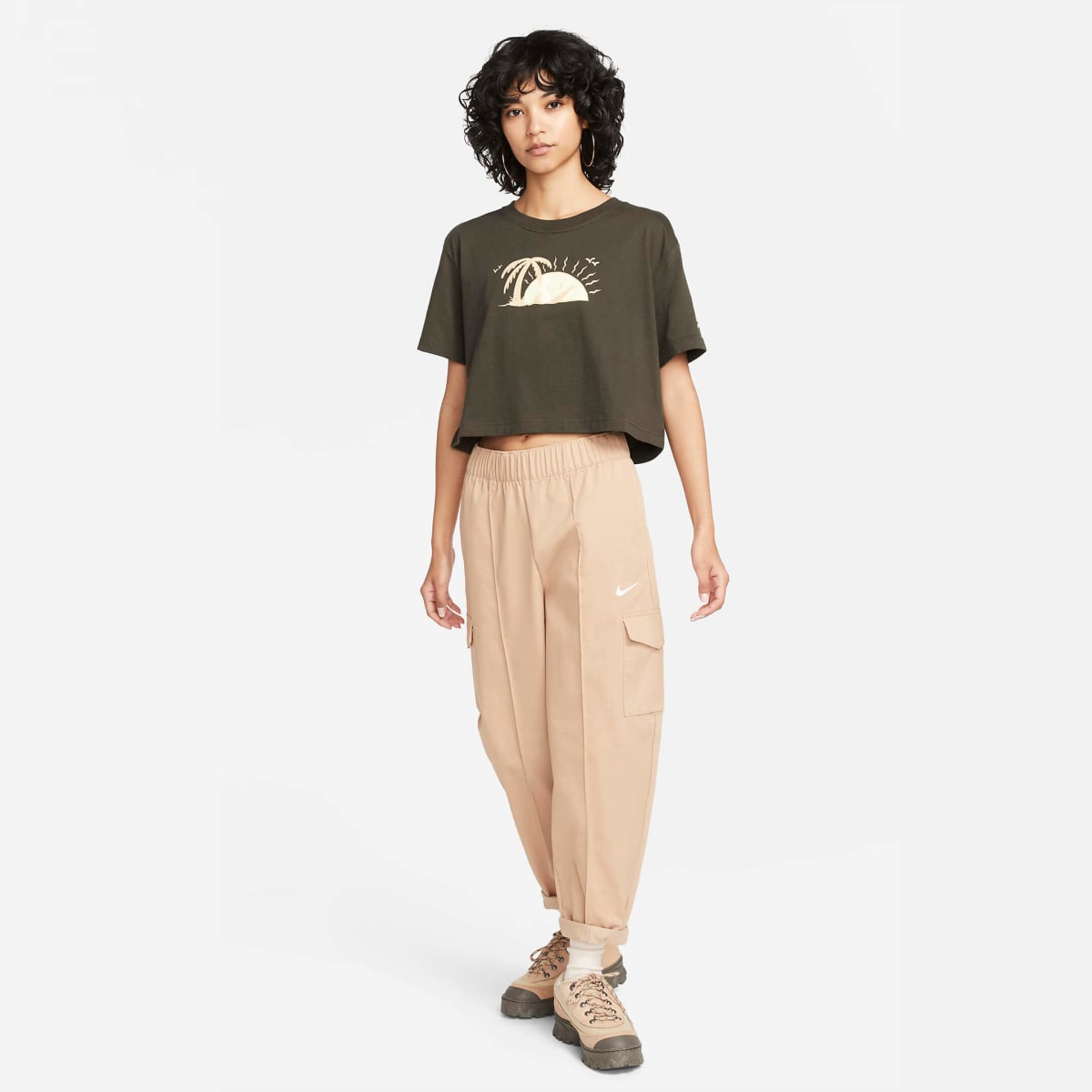 Wmns Nike Crop Top Sun Club Green