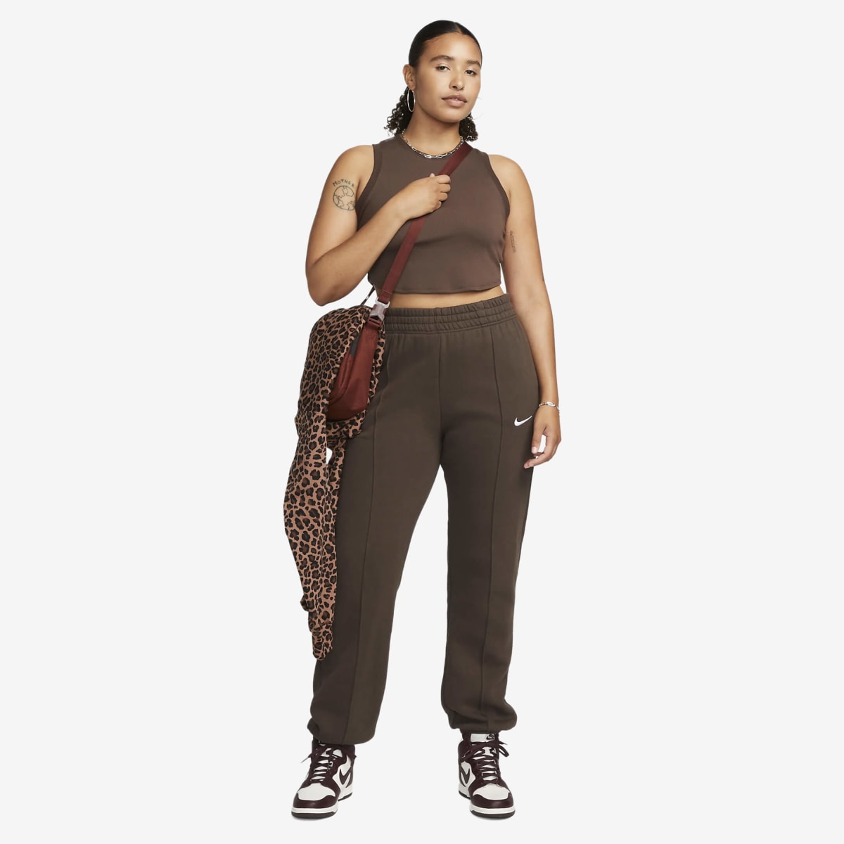Women's Nike Ribbed Cropped Tank 'Brown'