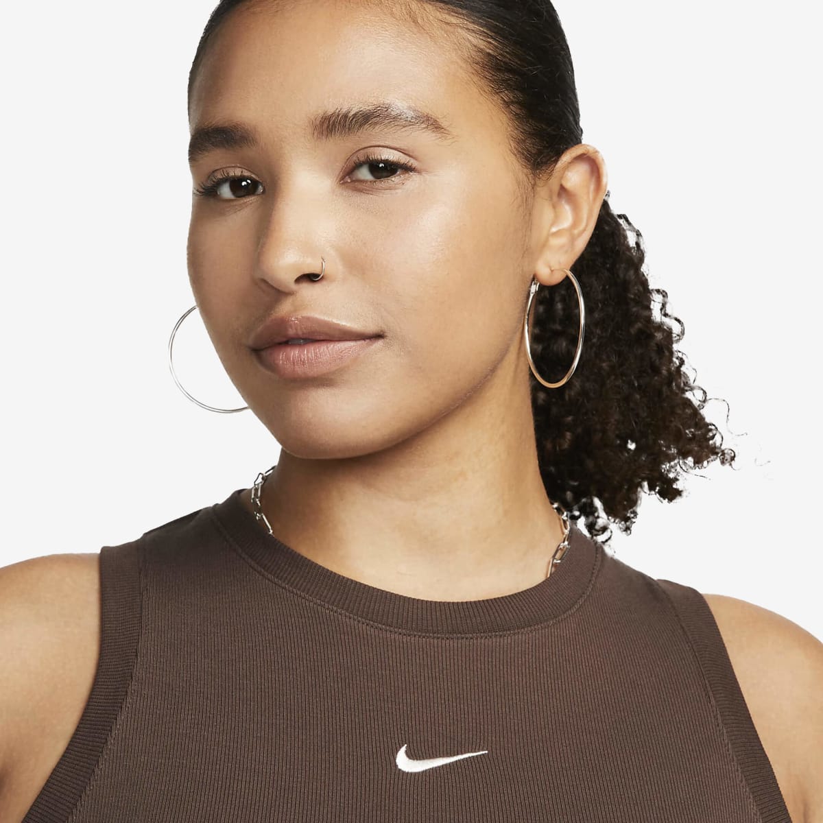 Women's Nike Ribbed Cropped Tank 'Brown'